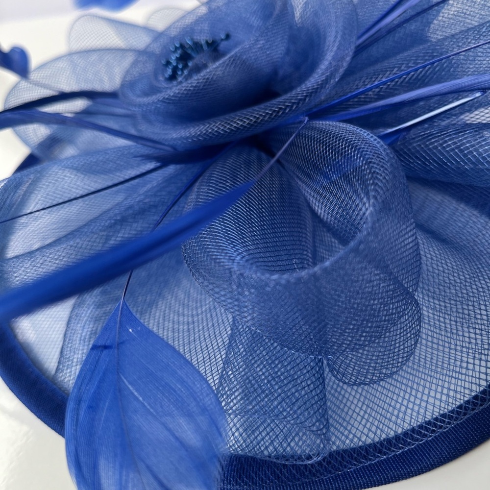NEW Fascinator Royal Blue Hat - Picture 9 of 12